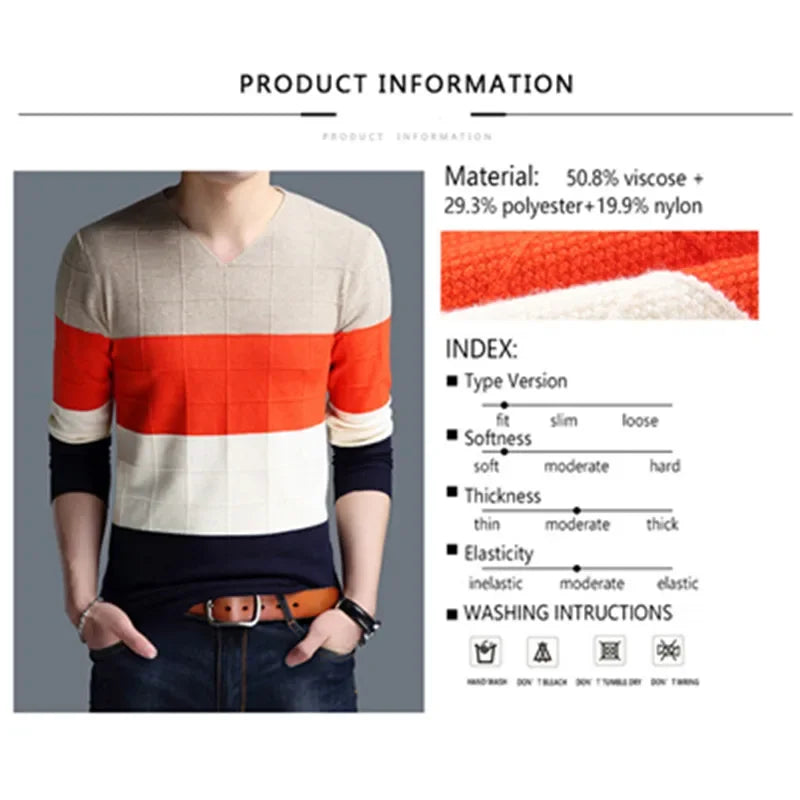 Men's Long Sleeve Slim Sweaters image 2