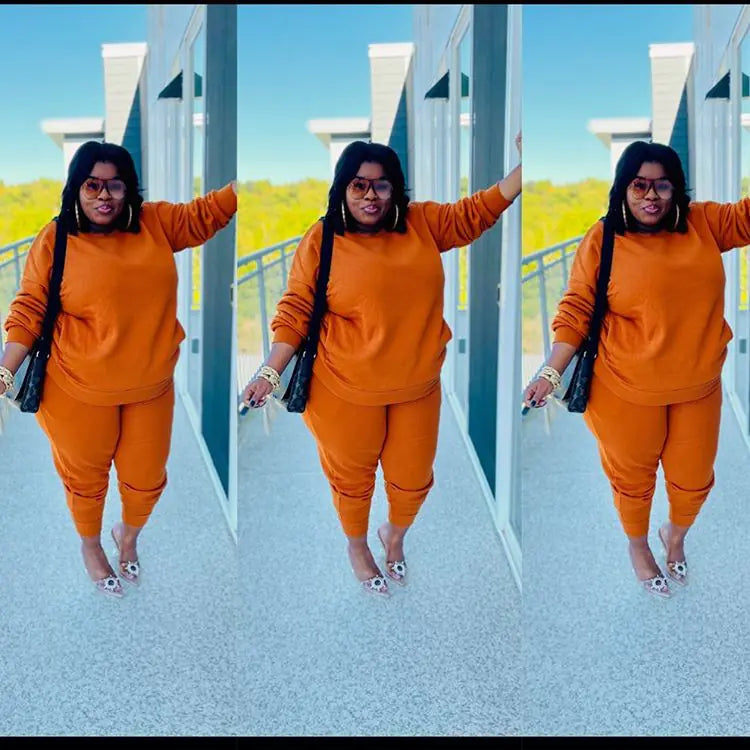 Women's Plus Size Casual Two-Piece Set