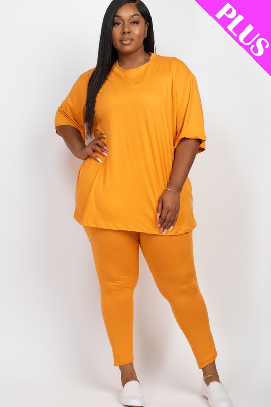 Plus Size Oversize shirt & Leggings Set