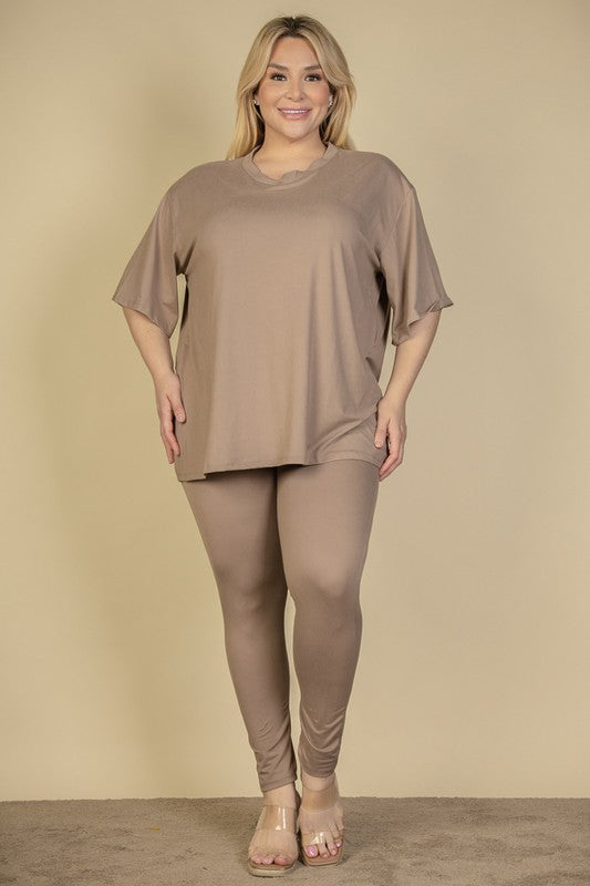 Plus Size Oversize shirt & Leggings Set