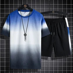 Short Half Sleeve T-Shirt Shorts Set Casual Sports Suit for Men image 5