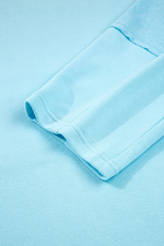 Plus Size Solid Pullover Top and Shorts Set