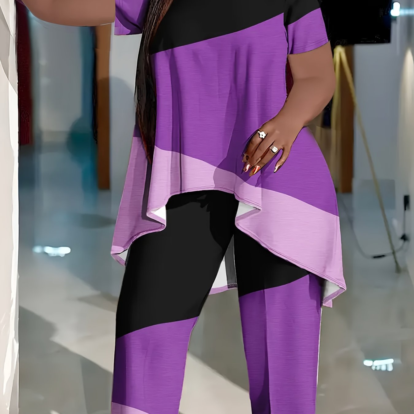 Purple Haze Plus Size Flowy Fashion Outfit