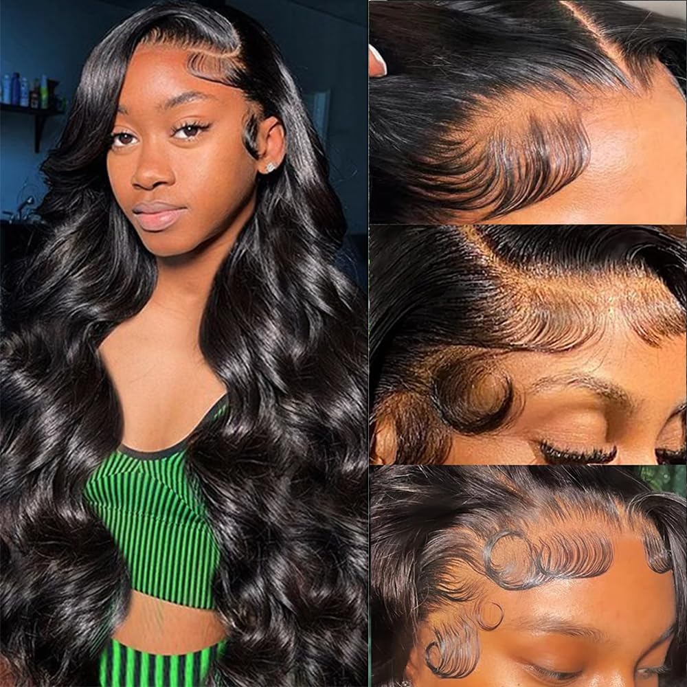 Drosuud 30 Inch 13X6 Lace Front Wigs Human Hair 200% Density Body Wave HD Lace Front Wigs Human Hair Pre Plucked Glueless Wigs Human Hair for Women With Baby Hair