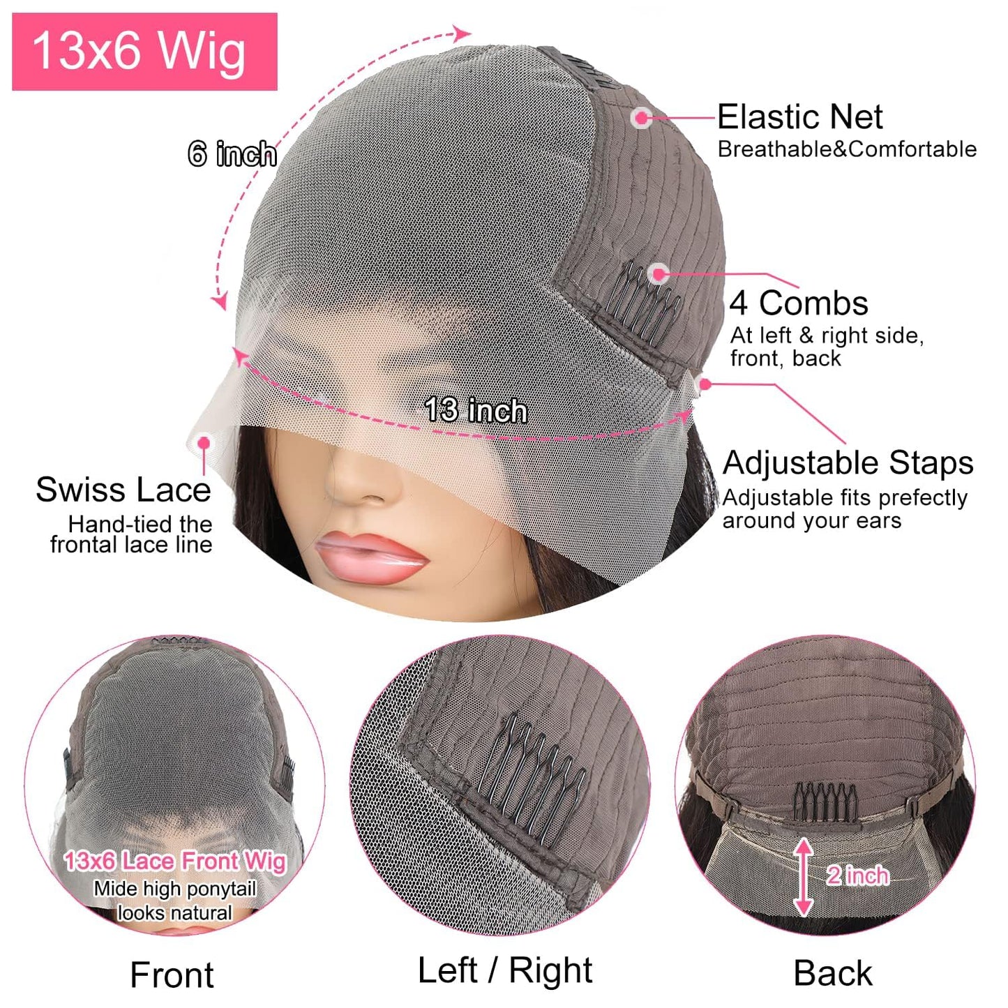 Drosuud 30 Inch 13X6 Lace Front Wigs Human Hair 200% Density Body Wave HD Lace Front Wigs Human Hair Pre Plucked Glueless Wigs Human Hair for Women With Baby Hair