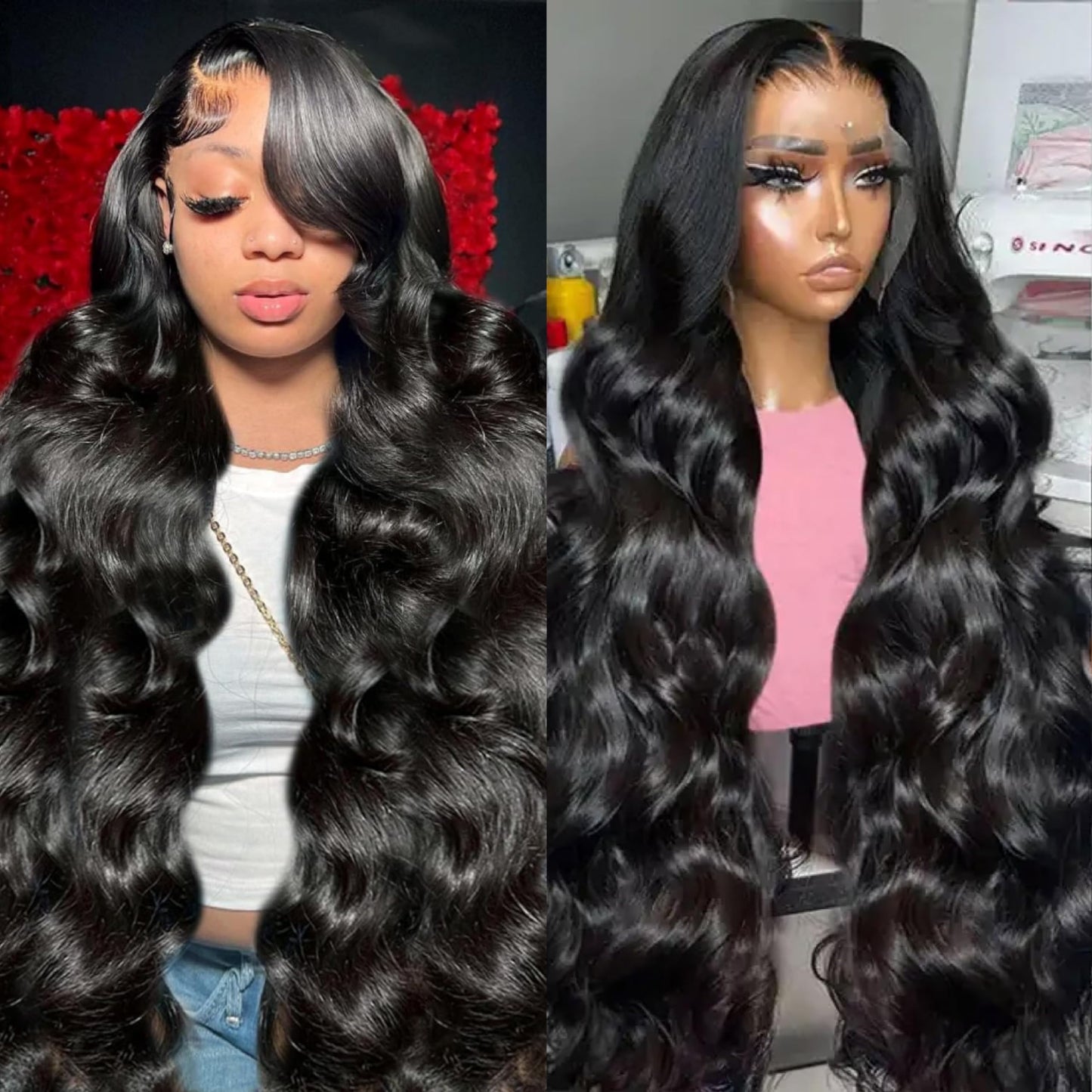 Drosuud 30 Inch 13X6 Lace Front Wigs Human Hair 200% Density Body Wave HD Lace Front Wigs Human Hair Pre Plucked Glueless Wigs Human Hair for Women With Baby Hair