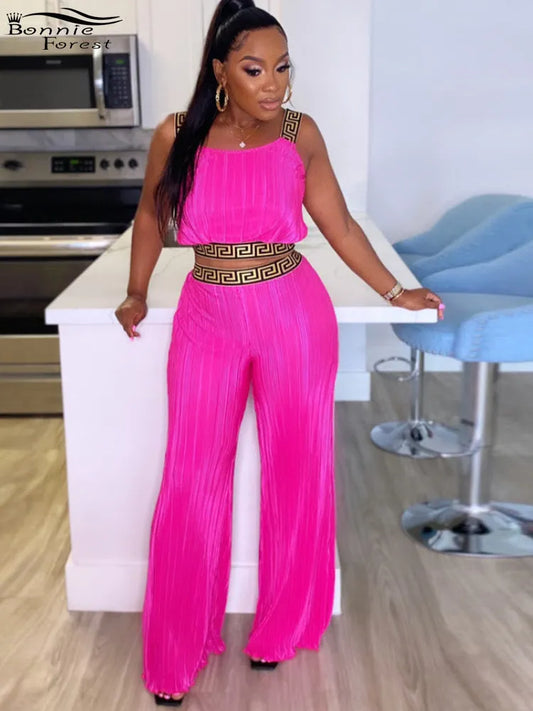 Elegant Sleeveless Printed Rcuhed Crop Top and Palazzo Pants Set image 0