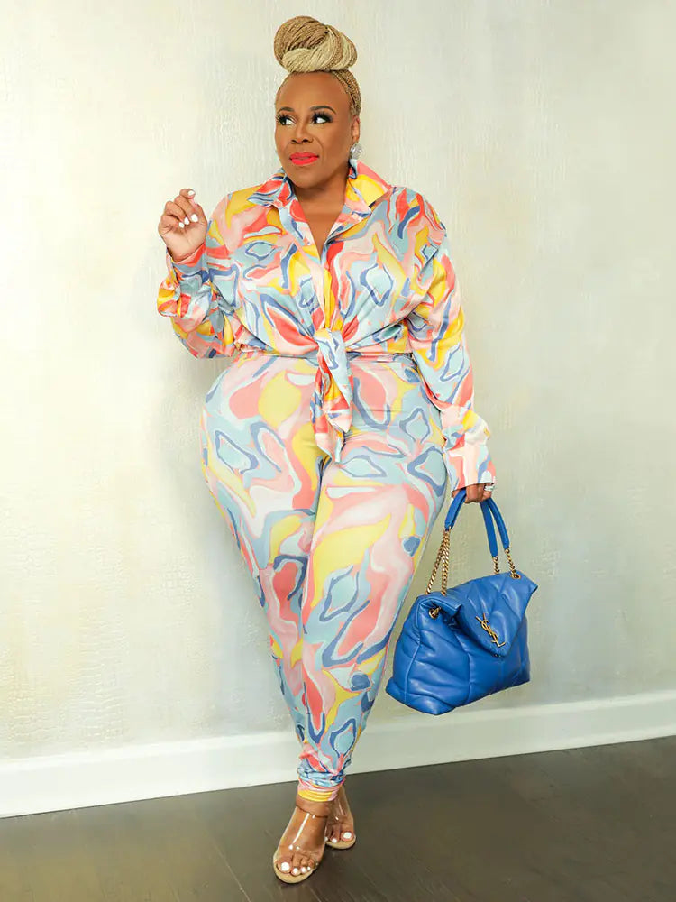 Plus Size Fall Two-Piece Outfit for Women