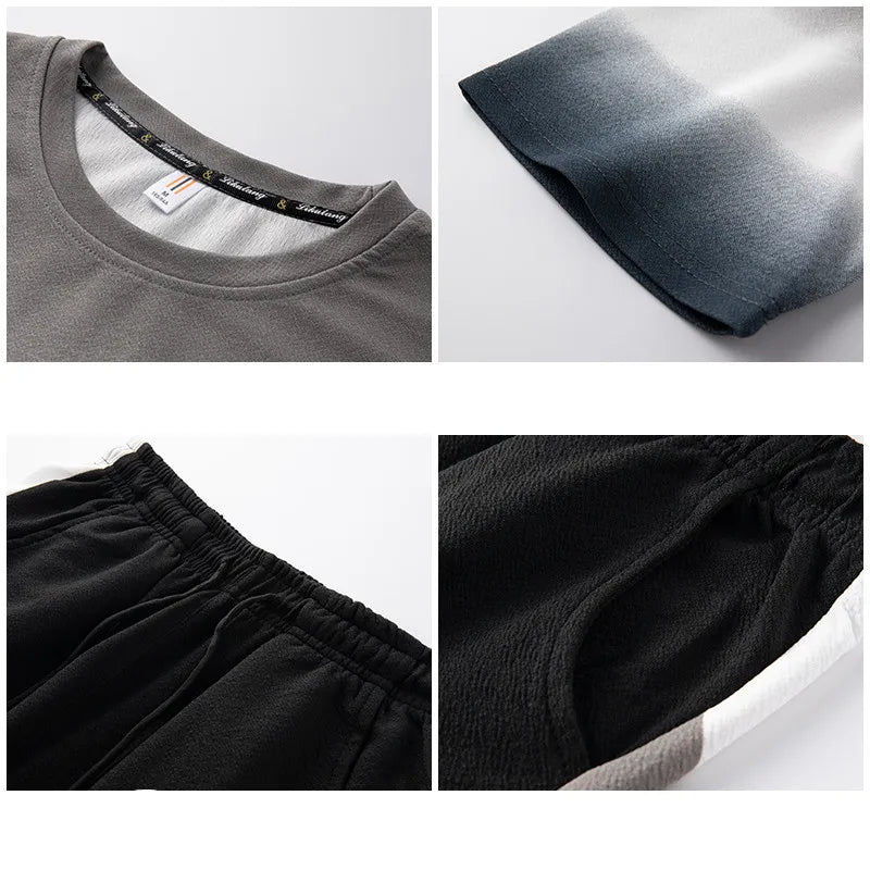 Short Half Sleeve T-Shirt Shorts Set Casual Sports Suit for Men image 3