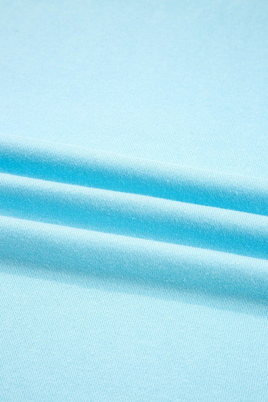 Plus Size Solid Pullover Top and Shorts Set