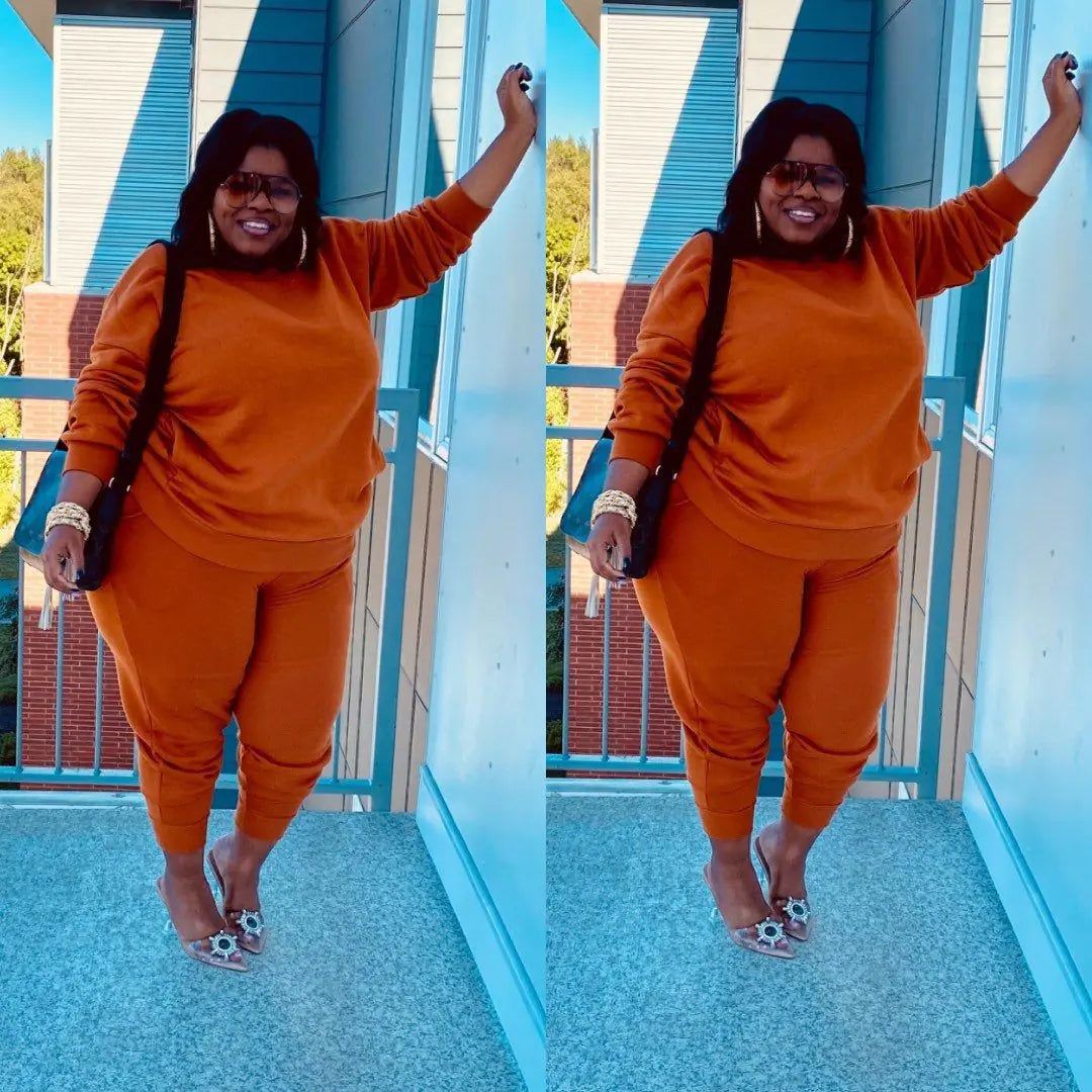 Women's Plus Size Casual Two-Piece Set