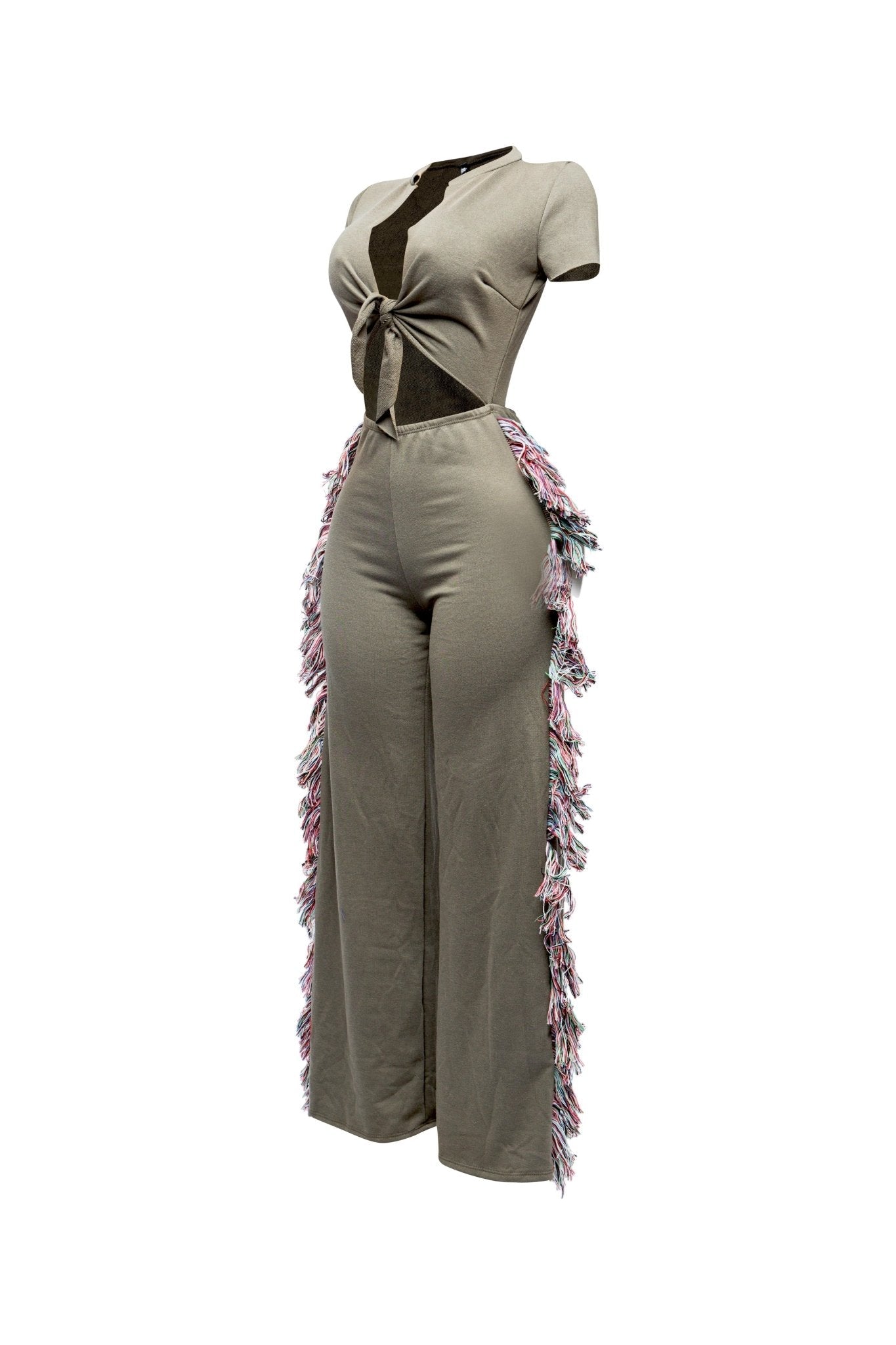 Rodeo Queen Plus Size Fringe Jumpsuit – Wide Leg with Tassel Detail